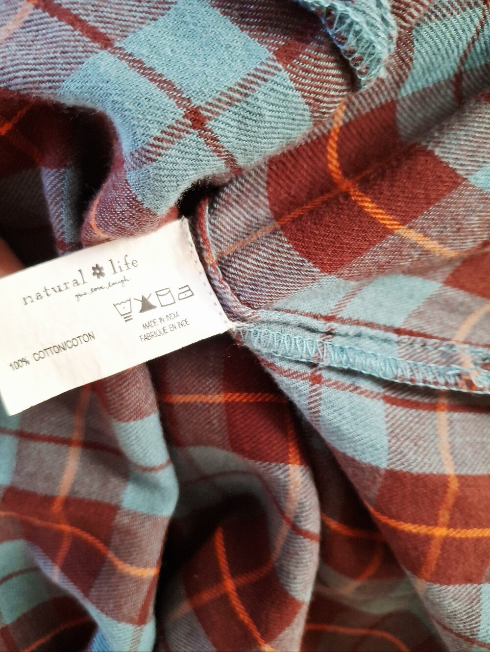 Natural Life Plaid Flannel XS Boho Winter Southwestern Country Aesthetic Dress - Picture 5 of 5